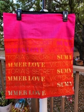 Victoria's Secret Pink and Orange 'Summer Love' Logo Scarf